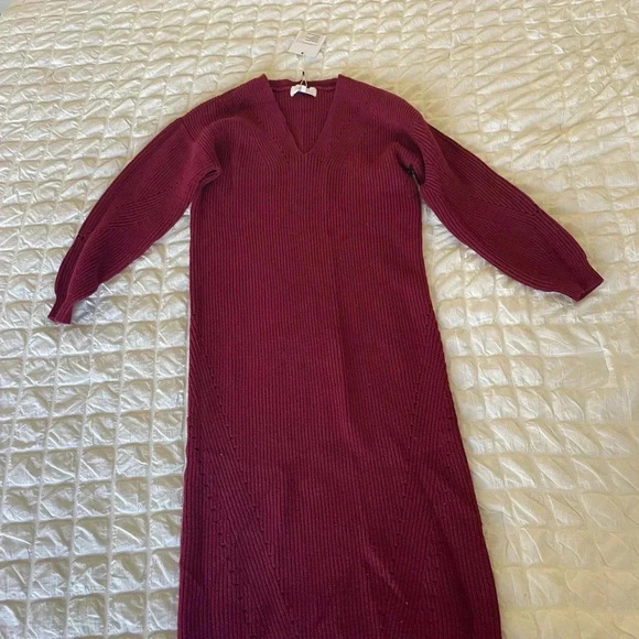 Lacademie Aurelie Maroon sweater dress - Picture 3 of 10